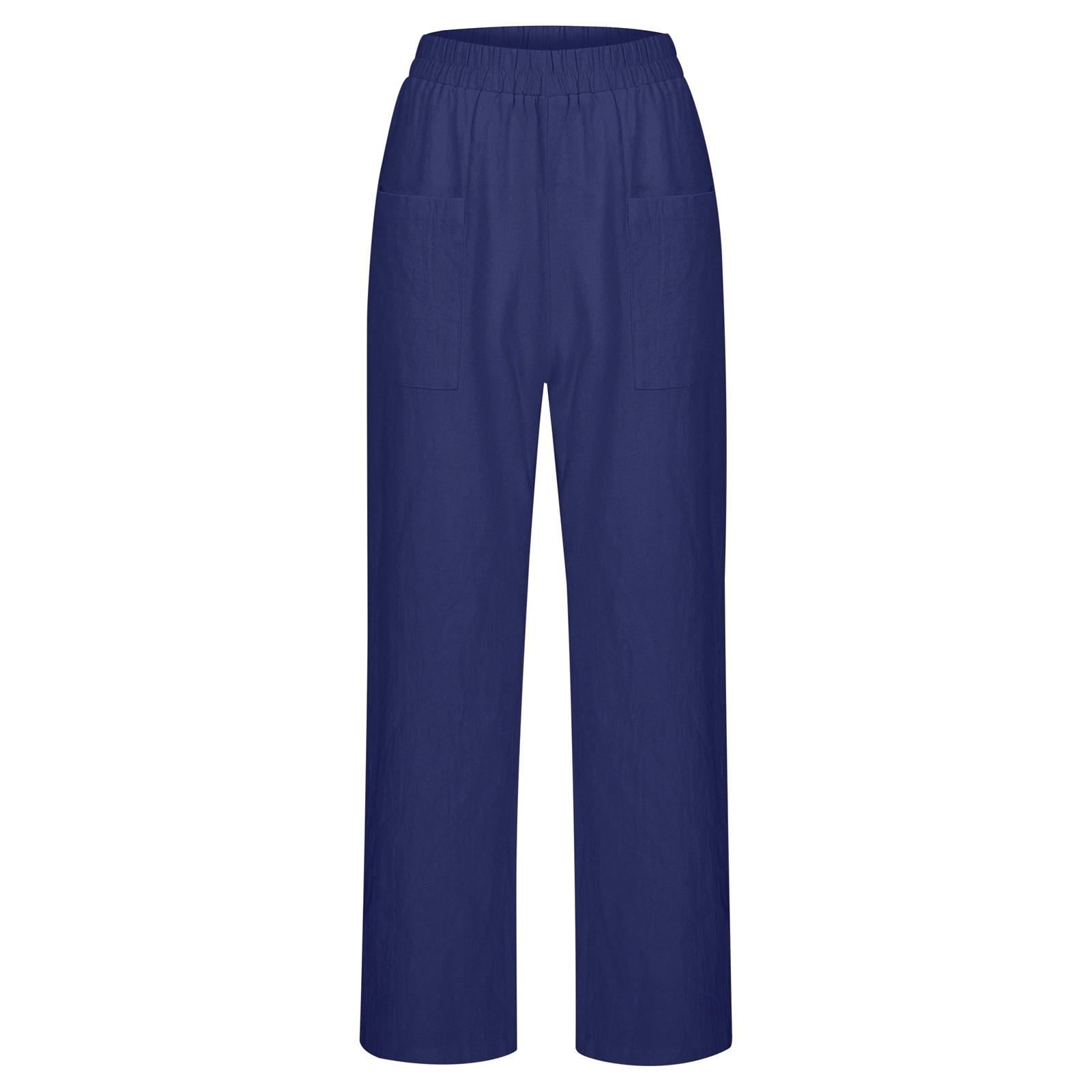thumbnail image 4 of Pantalones elásticos de lino de cintura alta para mujer, informales: pantalones ligeros de verano para hacer ejercicio, 4 of 8